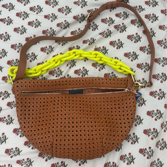 Clare V Grande Fanny Tan Rattan with Clare V Shortie Resin Strap - Picture 1 of 4